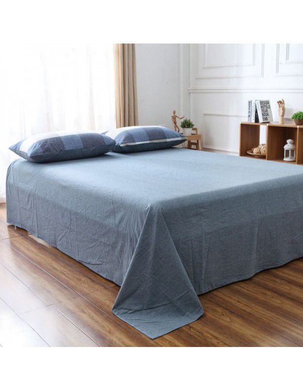 Washed cotton quilt sheet home textile cotton double bed sheet student dormitory single home textile bedding 