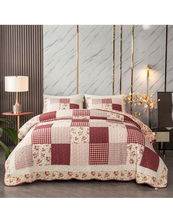 All cotton handmade patchwork multi-purpose quilt Large size bed cover cotton quilt Air conditioner quilt three piece quilt set