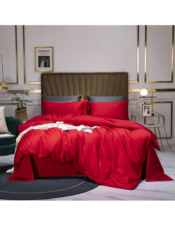 100 cotton 60 thread count long staple cotton four piece set pure cotton bed sheet quilt cover fitted sheet three piece set bedding 4 