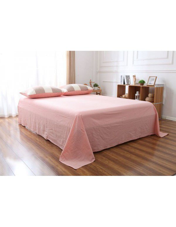 Washed cotton quilt sheet home textile cotton double bed sheet student dormitory single home textile bedding 