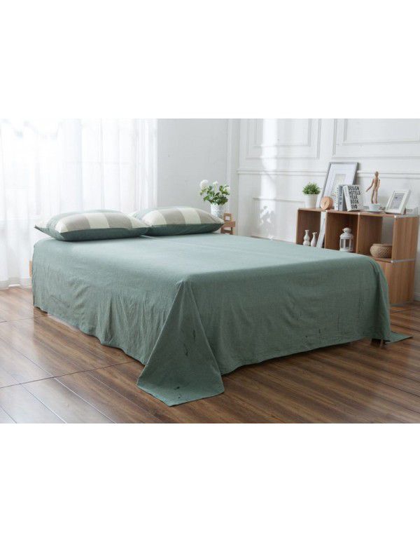 Washed cotton quilt sheet home textile cotton double bed sheet student dormitory single home textile bedding 
