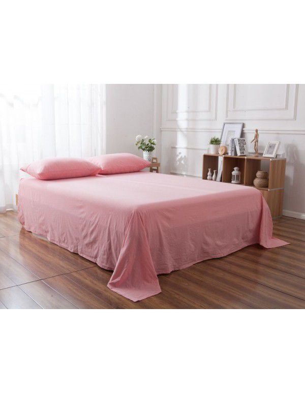Washed cotton quilt sheet home textile cotton double bed sheet student dormitory single home textile bedding 