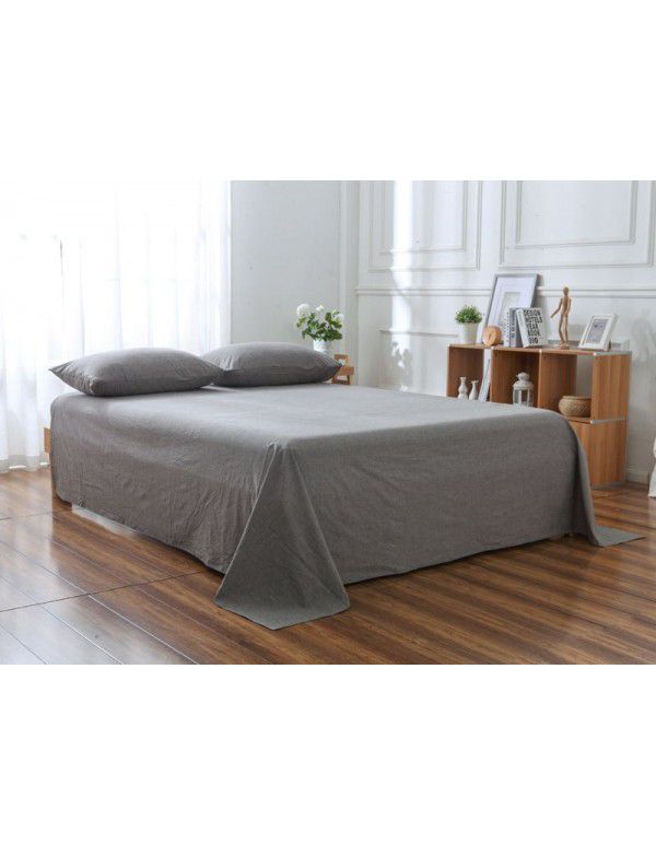 Washed cotton quilt sheet home textile cotton double bed sheet student dormitory single home textile bedding 