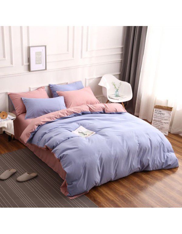 Manufacturer Nordic network red super soft four piece dormitory bedding single quilt cover student home textile three piece set 4