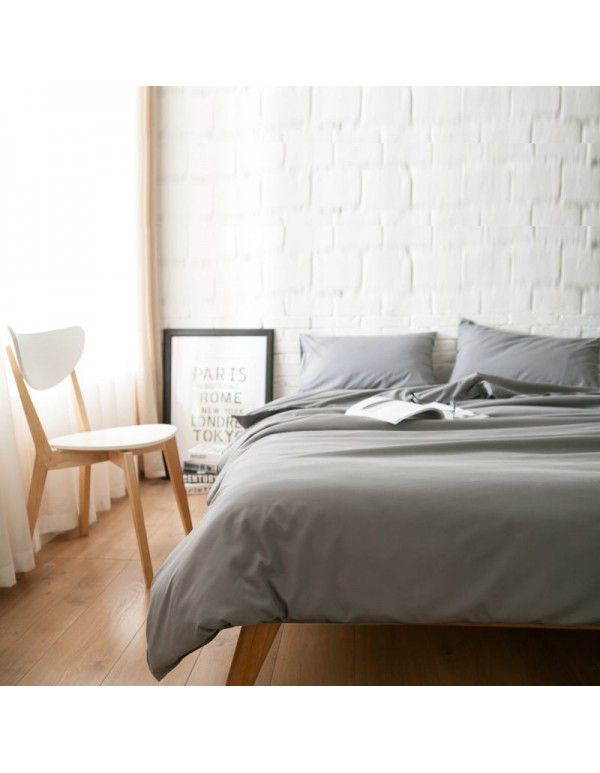 South Asia Singapore fitted sheet three piece set cross-border self-designed solid color bedding candy long pillow case 