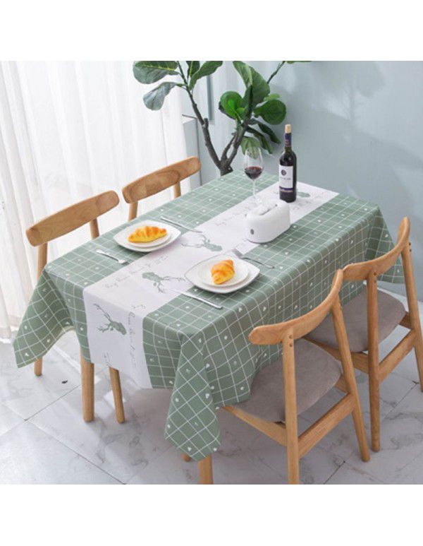 Nordic tablecloth household waterproof oil proof disposable PVC net red tablecloth desk ins student tea table mat t 