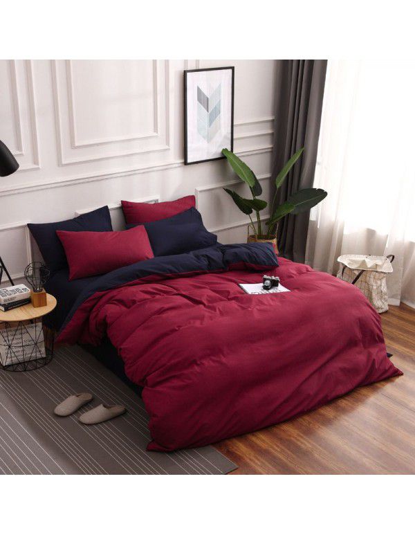 Manufacturer Nordic network red super soft four piece dormitory bedding single quilt cover student home textile three piece set 4