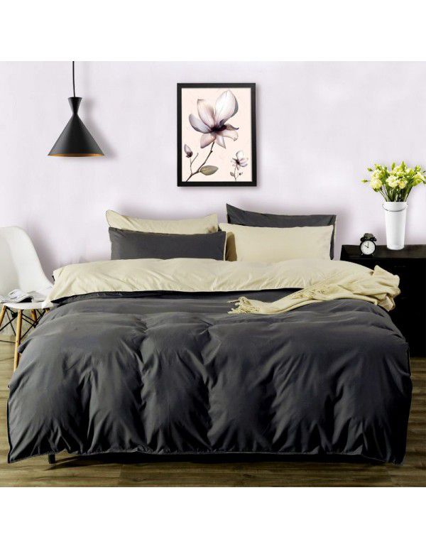 Manufacturer Nordic network red super soft four piece dormitory bedding single quilt cover student home textile three piece set 4