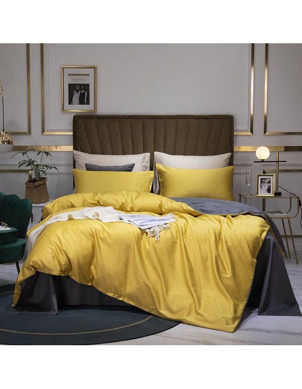 100 cotton 60 thread count long staple cotton four piece set pure cotton bed sheet quilt cover fitted sheet three piece set bedding 4 