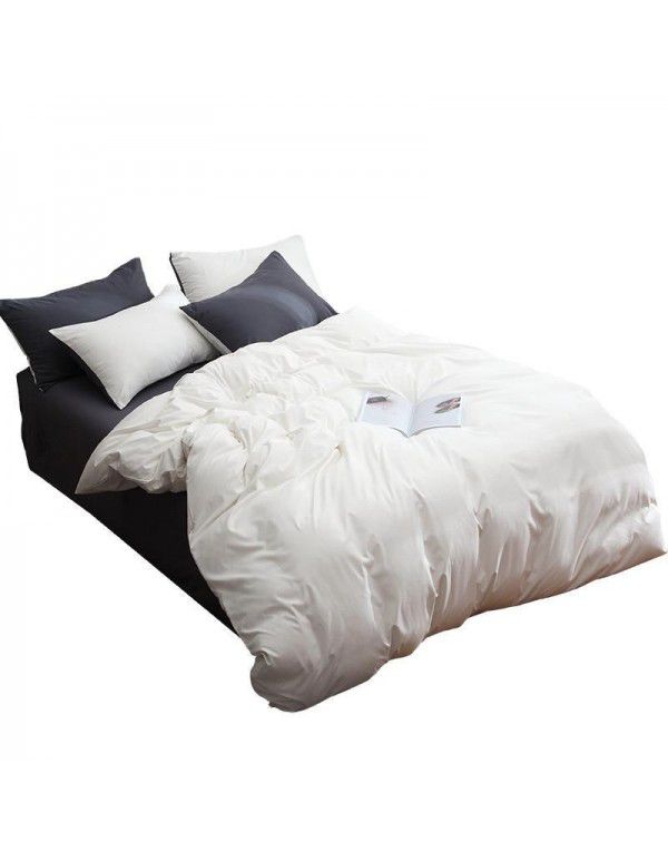 The manufacturer directly sells home stay solid color super soft matte student dormitory staff bedroom bedding three piece set 
