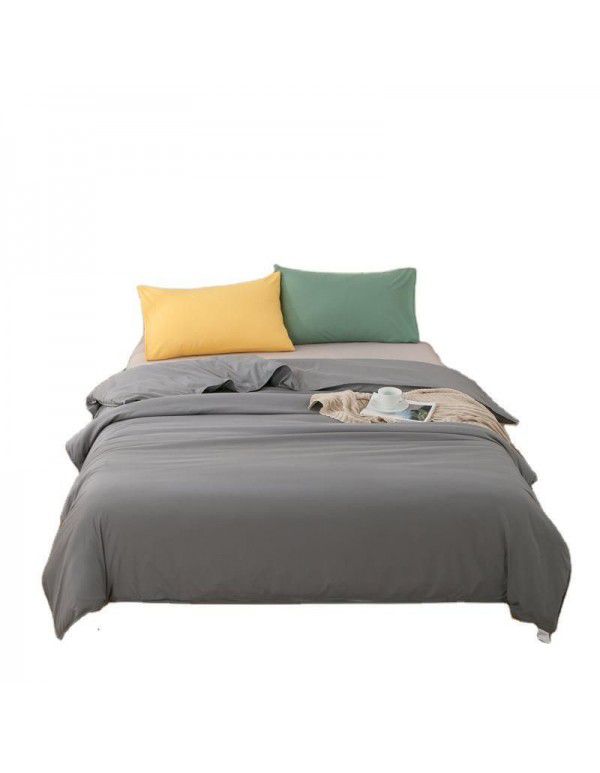Simple bedding home textile New Nordic mix and match solid color super soft cotton fitted sheet four piece set bed sheet three piece set 