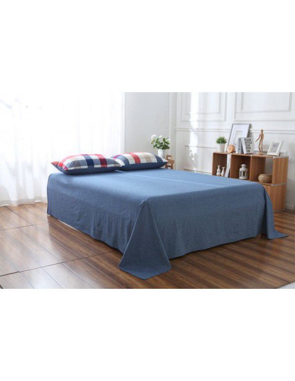 Washed cotton quilt sheet home textile cotton double bed sheet student dormitory single home textile bedding 