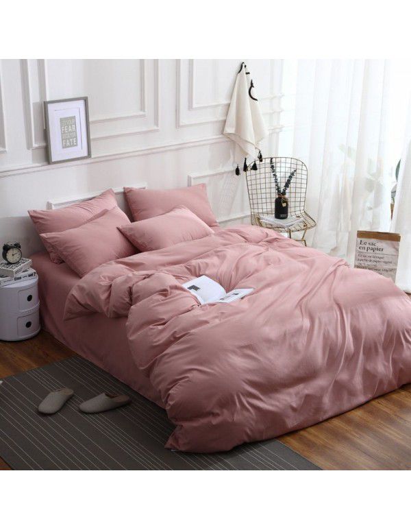 Manufacturer Nordic network red super soft four piece dormitory bedding single quilt cover student home textile three piece set 4