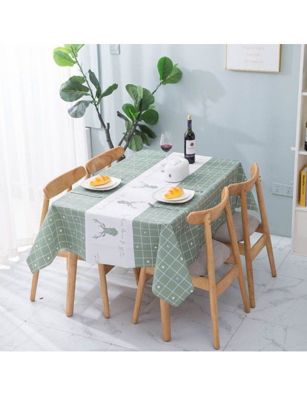 Nordic tablecloth household waterproof oil proof disposable PVC net red tablecloth desk ins student tea table mat t 