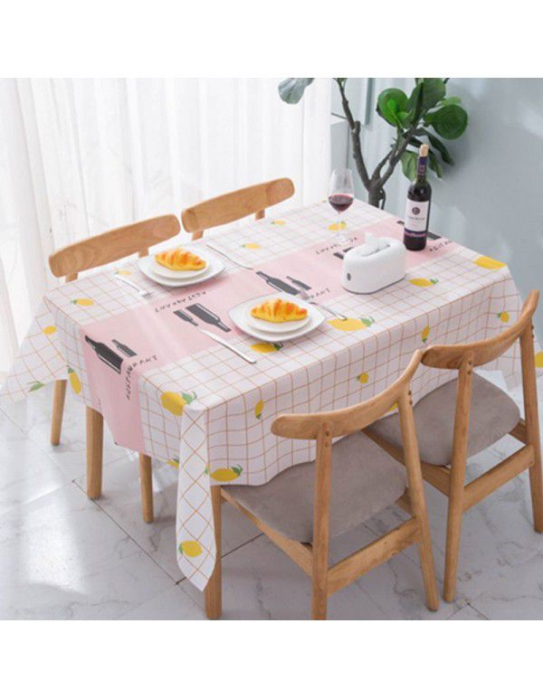 Nordic tablecloth household waterproof oil proof disposable PVC net red tablecloth desk ins student tea table mat t 