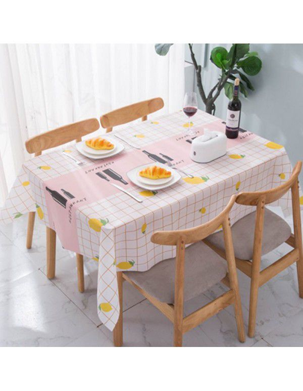 Nordic tablecloth household waterproof oil proof disposable PVC net red tablecloth desk ins student tea table mat t 