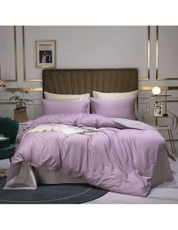 100 cotton 60 thread count long staple cotton four piece set pure cotton bed sheet quilt cover fitted sheet three piece set bedding 4 