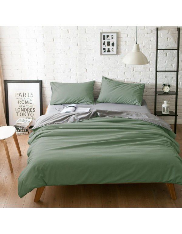 Manufacturer Nordic network red super soft four piece dormitory bedding single quilt cover student home textile three piece set 4