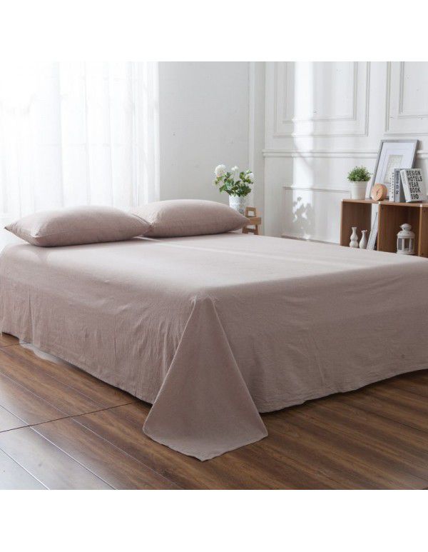Washed cotton quilt sheet home textile cotton double bed sheet student dormitory single home textile bedding 