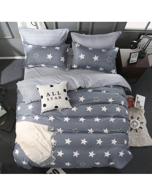 Wholesale thickened and brushed four piece sets of student dormitory three piece sets of spring, autumn and winter single sheets, quilt covers and bedding