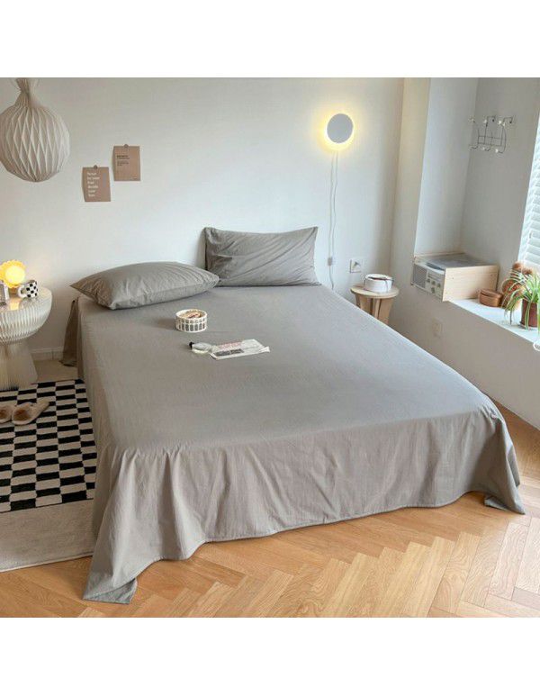 Flat sheet, solid color, single piece, 1.5m, summer student dormitory, single sheet, tatami, washable cotton pillow cover, home textile wholesale
