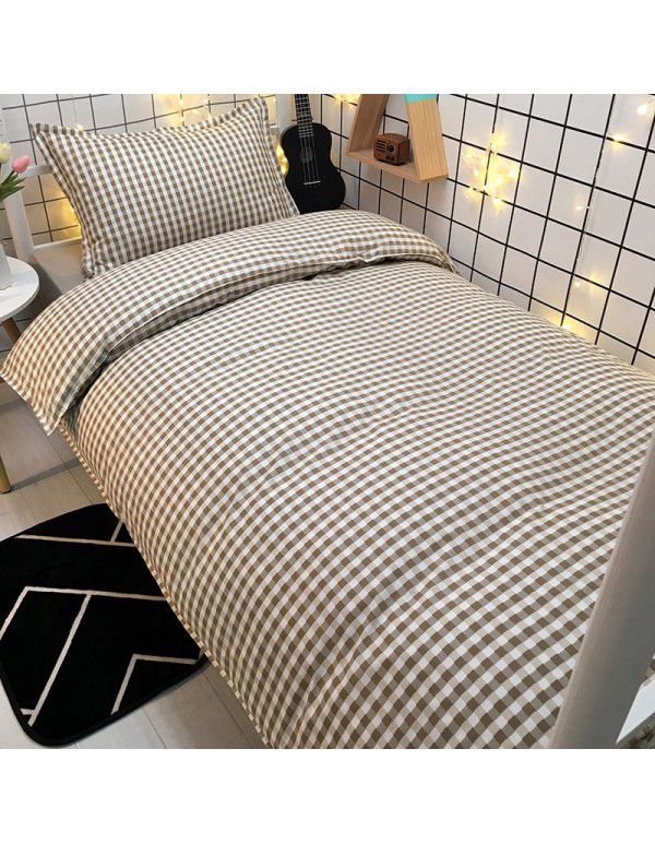 Factory Wholesale Student Dormitory 3-piece set, single cotton 4-piece set, cotton quilt cover, simple bed sheet, one for distribution