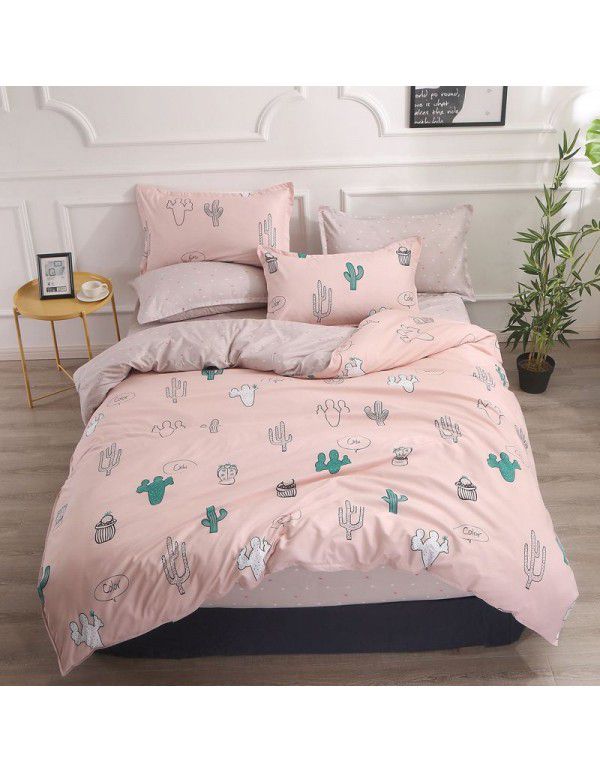 Wholesale thickened and brushed four piece sets of student dormitory three piece sets of spring, autumn and winter single sheets, quilt covers and bedding