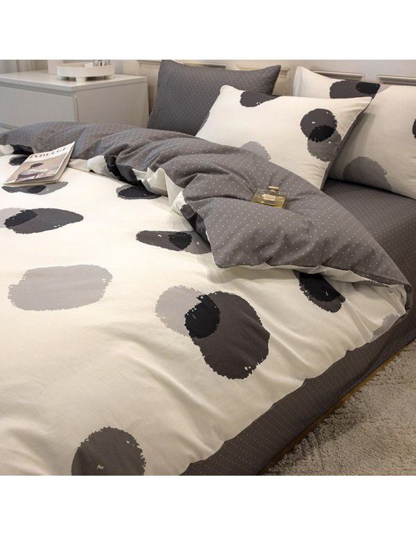 New 40 Thread Count Thickened Cotton Four Piece Single Twin Student Dormitory Bedding Sheet All Cotton Three Piece Bedding