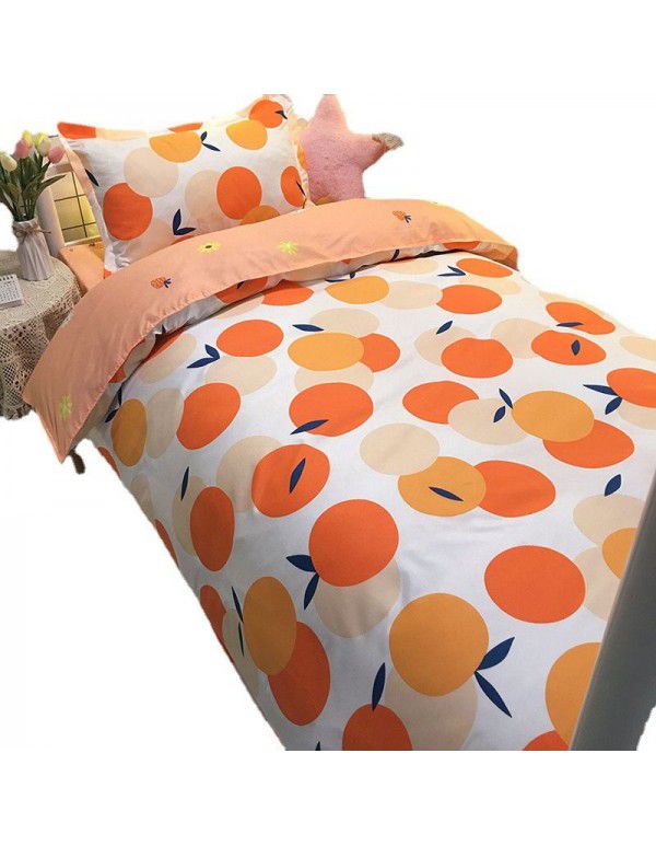 Factory Wholesale Student Dormitory 3-piece set, single cotton 4-piece set, cotton quilt cover, simple bed sheet, one for distribution