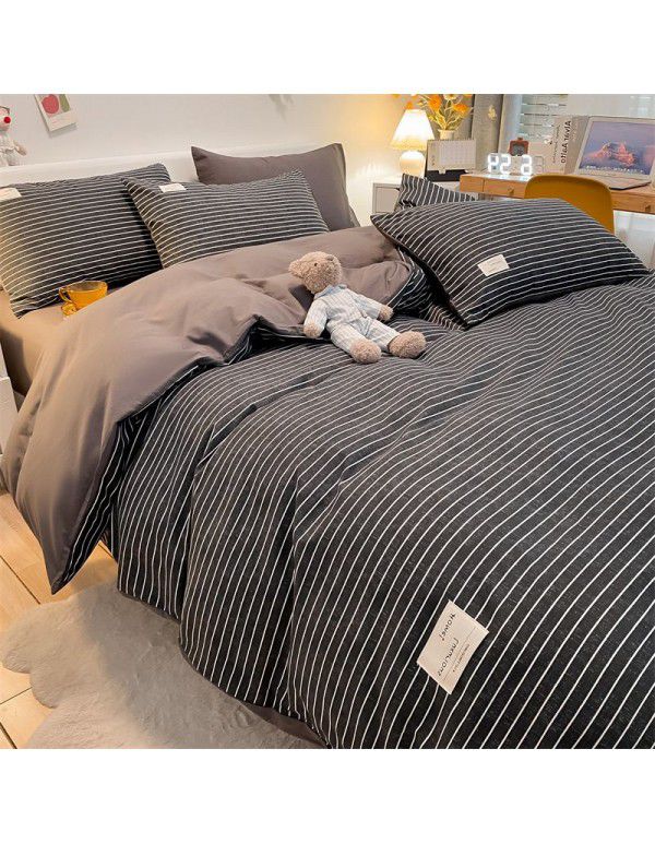 Manufacturer wholesale four piece sets of washable cotton bed sheets, quilt sets, single bed products, student dormitory bed sheets, three piece sets