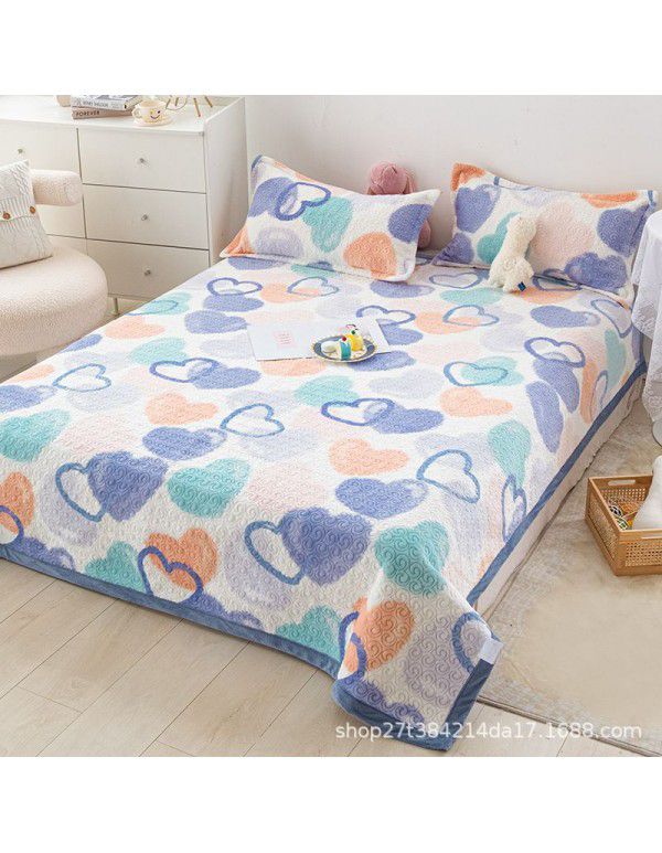 New Milk Pile Bed Cover Three piece Student Dormitory Mattress Blanket Multi functional Non slip Cushion Right Angle Tatami