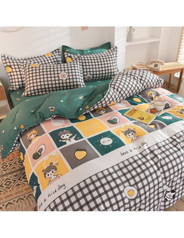Three piece Bedding Set Gift Aloe Cotton Bedding Sheet Quilt Cover Four piece Bedding Sheet Set One piece Issued to Manufacturer Wholesale