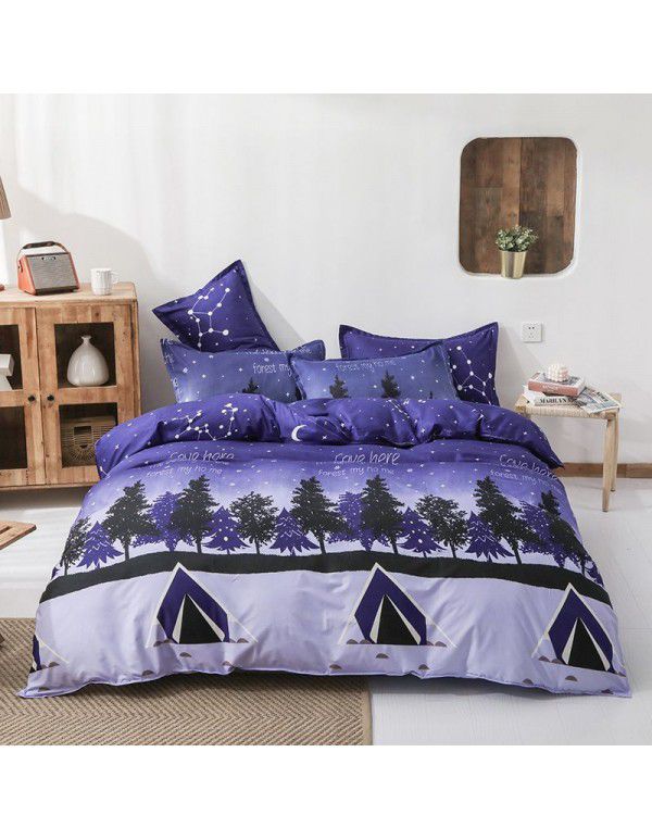 Wholesale thickened and brushed four piece sets of student dormitory three piece sets of spring, autumn and winter single sheets, quilt covers and bedding