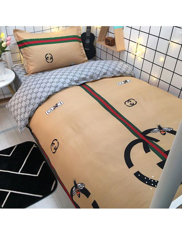 Factory Wholesale Student Dormitory 3-piece set, single cotton 4-piece set, cotton quilt cover, simple bed sheet, one for distribution