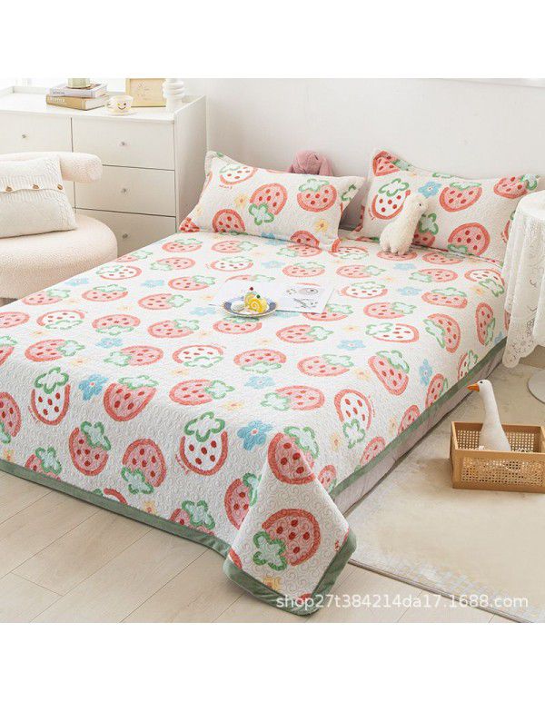 New Milk Pile Bed Cover Three piece Student Dormitory Mattress Blanket Multi functional Non slip Cushion Right Angle Tatami