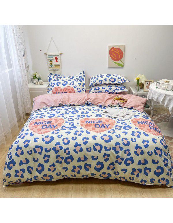 Thickened brushed four piece set single student dormitory three piece set simple bed sheet quilt cover gift bedding wholesale