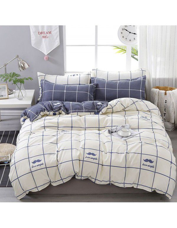 Wholesale thickened and brushed four piece sets of student dormitory three piece sets of spring, autumn and winter single sheets, quilt covers and bedding