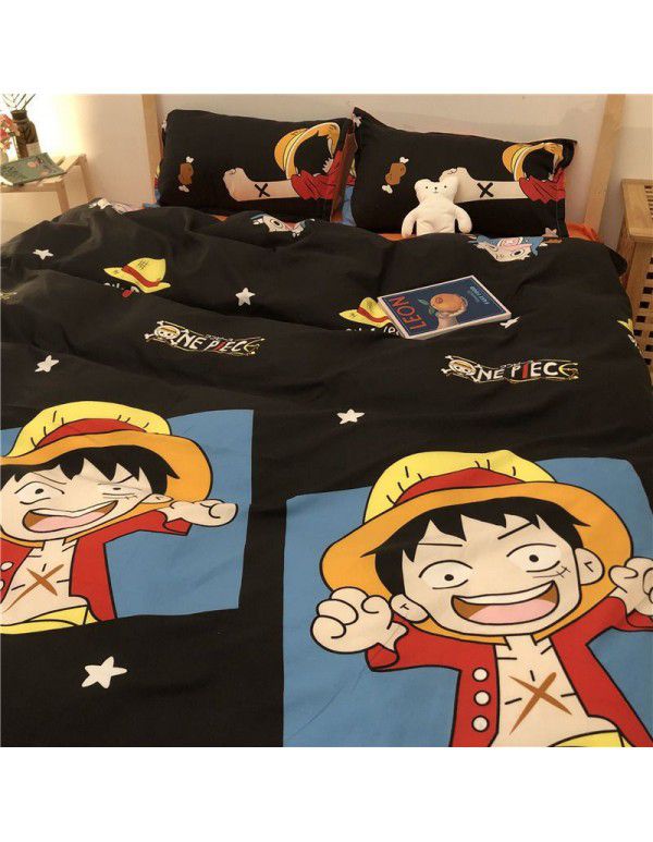 Nordic Black and White Panda Cow Cartoon 4-Piece Duvet Cover Bedding Sheet 3-Piece Dormitory