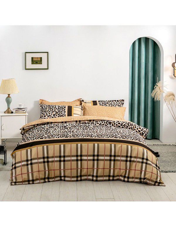 Wholesale fashion household goods Aloe cotton 4-piece bed sheet, brushed cross-border home textile 3-piece set, issued on behalf