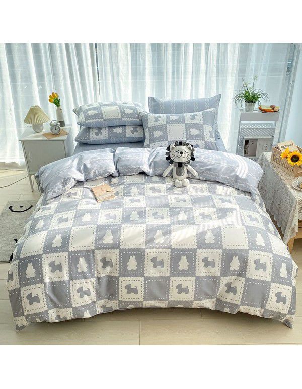 [Super factory] Manufacturer wholesale 2022 pure cotton four piece set Xiains style cotton skin friendly sheet four piece set
