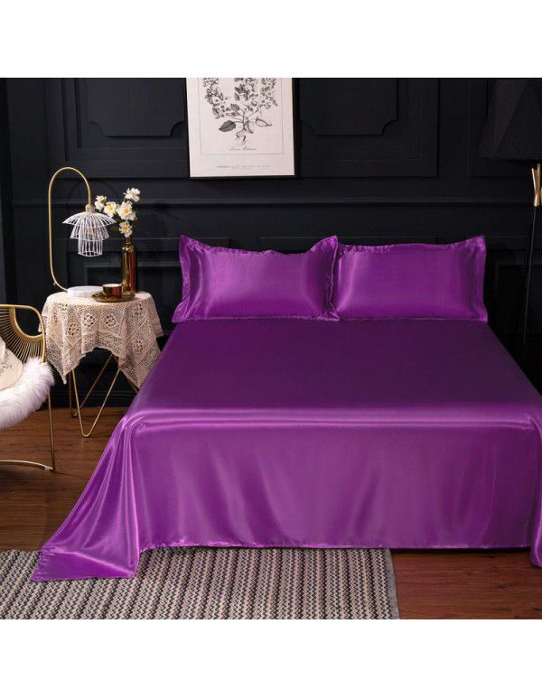 Summer ice silk bedspread single 1.5m student solid color single cold and supple dormitory quilt 1.8m double bed 
