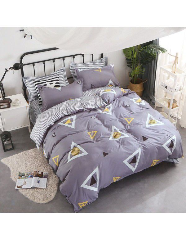 Wholesale thickened and brushed four piece sets of student dormitory three piece sets of spring, autumn and winter single sheets, quilt covers and bedding