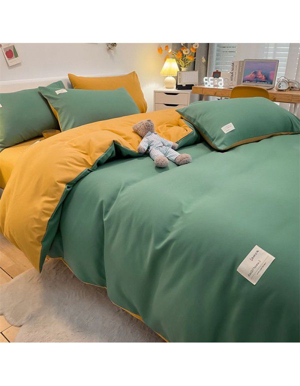 Manufacturer wholesale four piece sets of washable cotton bed sheets, quilt sets, single bed products, student dormitory bed sheets, three piece sets