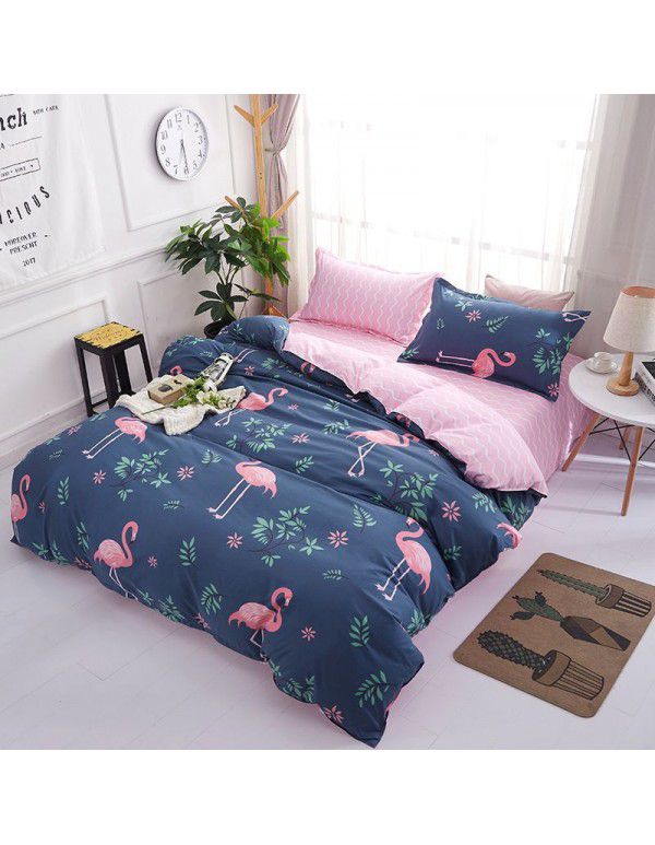Wholesale fashion household goods Aloe cotton 4-piece bed sheet, brushed cross-border home textile 3-piece set, issued on behalf