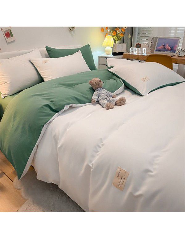 Manufacturer wholesale four piece sets of washable cotton bed sheets, quilt sets, single bed products, student dormitory bed sheets, three piece sets