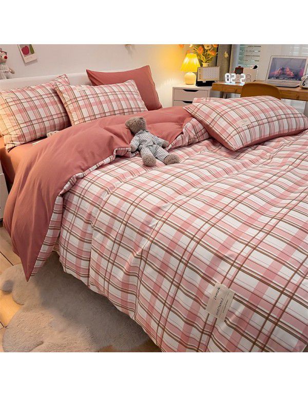 Manufacturer wholesale four piece sets of washable cotton bed sheets, quilt sets, single bed products, student dormitory bed sheets, three piece sets