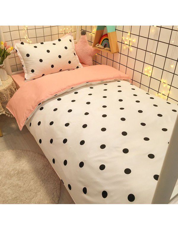 Factory Wholesale Student Dormitory 3-piece set, single cotton 4-piece set, cotton quilt cover, simple bed sheet, one for distribution
