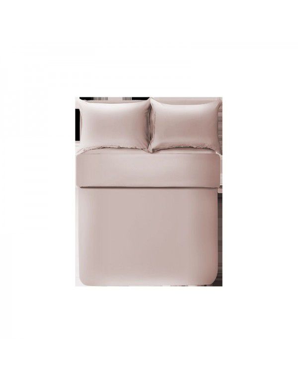 One piece of 100 thread satin pure cotton four piece set of all cotton sheet plain color fitted sheet pony cotton quilt cover