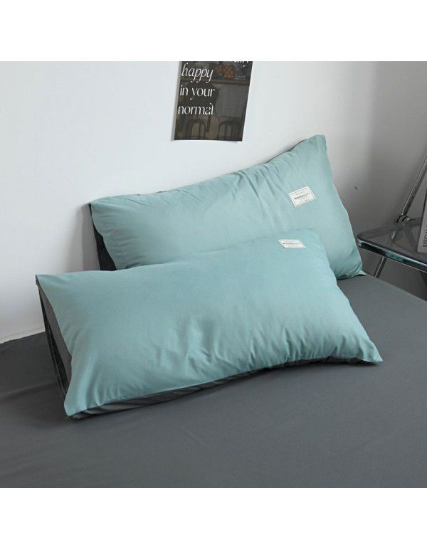 Ins Simple Pure Washed Cotton 4-Piece Fitted Sheet Student 3-Piece Dormitory Spring and Autumn Cotton Flat Cover Batch 4
