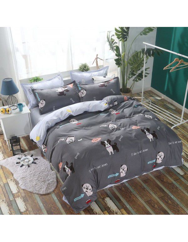 Wholesale thickened and brushed four piece sets of student dormitory three piece sets of spring, autumn and winter single sheets, quilt covers and bedding